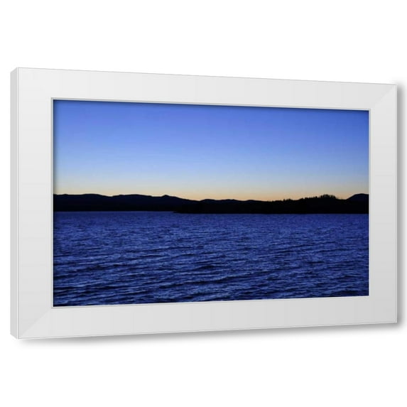 Logan Thomas 4x24 White Modern Wood Framed Wall Art Titled - Water Sky Blue