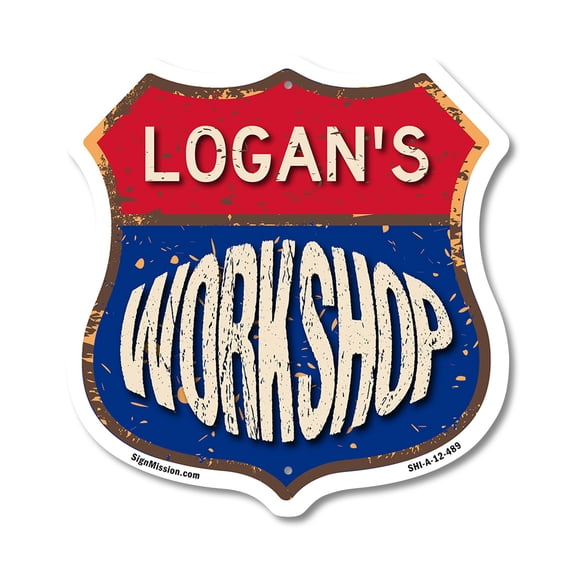 Logan's Workshop 12 inch X 12 inch Shield-Shaped Rust-Free Aluminum Metal Sign Weather Resistant, UV Protected To last, Gift for Dads and Uncles Classic Americana Crafted in the USA