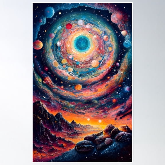 Logarithmic Observable Universe Poster Wall Art, Modern Wall Decor, 8x12 UNFRAMED