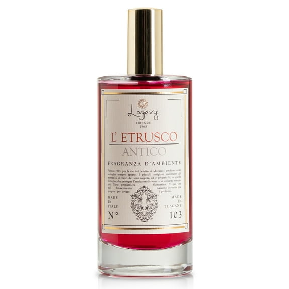 Logevy Firenze 1965 L'Etrusco Antico -The Ancient Etruscan Luxury Home Fragrance Spray from Master Perfumer in Italy with Spicy & Woody Notes to Captivate The Senses & Enliven Any Room - 100ml