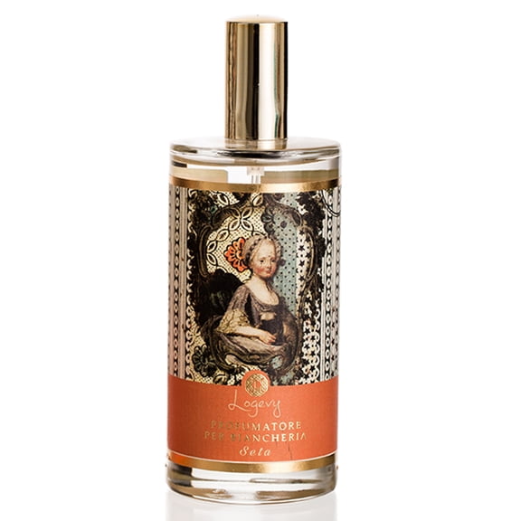 Logevy Firenze 1965 Seta – Linen Fragrance Spray for Silk Fabric from Master Perfumer in Italy with Floral Notes to Luxuriously Freshen Sheets, Cushions, Curtains, Clothing, Drawers, & More – 100ml