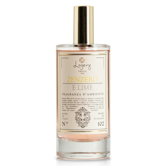 Logevy Firenze 1965 Zenzero e Lime - Ginger & Lime Luxury Home Fragrance Spray from Master Perfumer in Italy with Spicy, Floral & Fruity Notes to Captivate The Senses & Enliven Any Room - 100ml