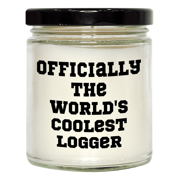 Logger Gifts for Her, Officially The World's Coolest Logger, 9oz Vanilla Soy Candle for Mother's Day, A Unique Present from Men to Women, Perfect for Friends, Coworkers, or Family, Funny Quote