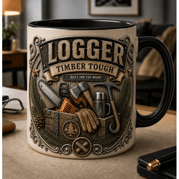 Logger Ceramic Coffee Mugs Best Dad Ever, Father's Day Logger Gift for Dad 11 oz 15 oz