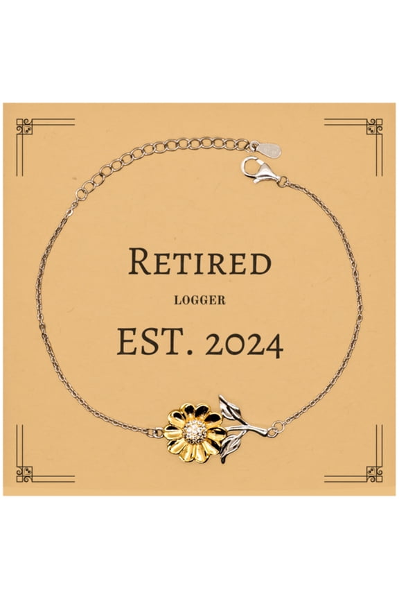 Logger Sunflower Bracelet - Retired Logger Est. 2024 Inspirational Gift for Graduation and Christmas Wildlife Enthusiasts