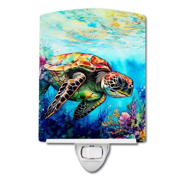 Loggerhead Sea Turtle Ceramic Night Light 4 in x 6 in