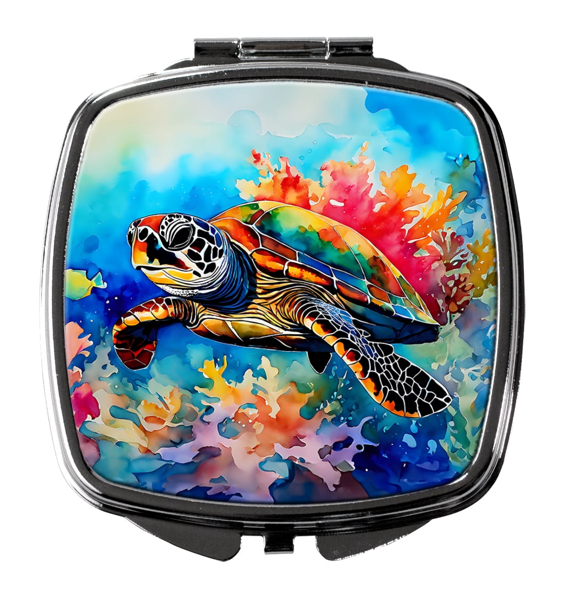 Loggerhead Sea Turtle Compact Mirror 2.75 in x 3 in