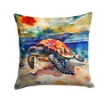 thumbnail image 1 of Loggerhead Sea Turtle Throw Pillow 14 in x 14 in, 1 of 2