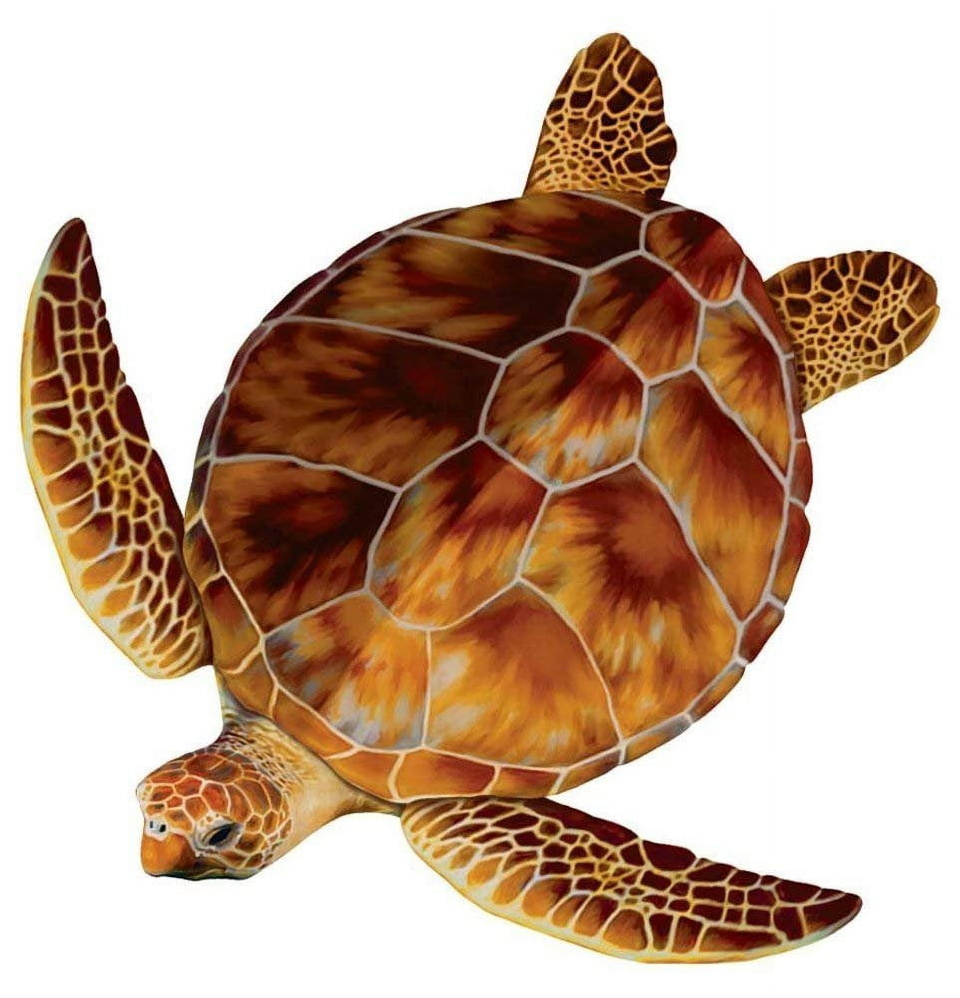 Loggerhead Turtle 10" x 11" Porcelain Mosaic Tile in Vibrant Colors
