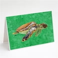 thumbnail image 1 of Loggerhead Turtle on Green Greeting Cards & Envelopes - Pack of 8, 1 of 1