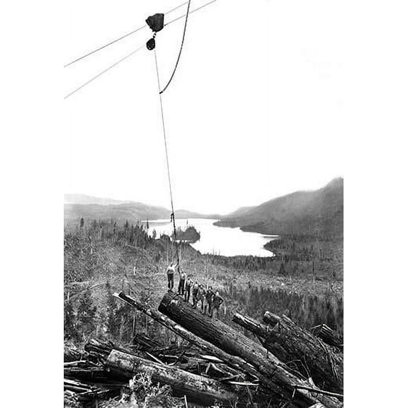 Logging Scene Fine art canvas print (20" x 30")