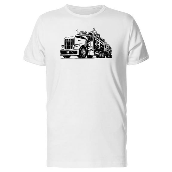 Logging Truck Retro Sketch T-Shirt Men -Image by Shutterstock, Male Small