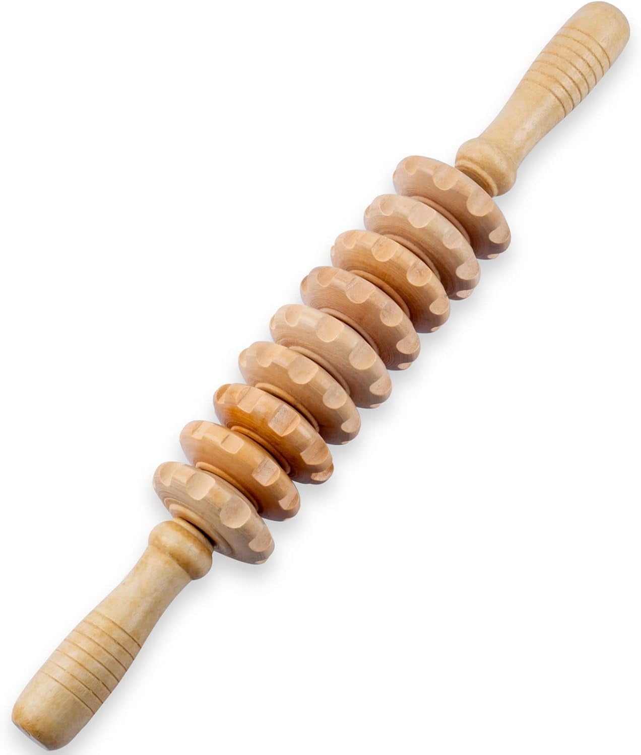 Loghot Manual Wooden Fascia Massage Roller Trigger Points, Wood Therapy Muscle Roller Massage Stick