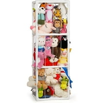 Loghot Stuffed Animal Storage Holder, Toy Organizer, PVC Plush Storage Organizer Shelf for Kids Play Room Bedroom, White