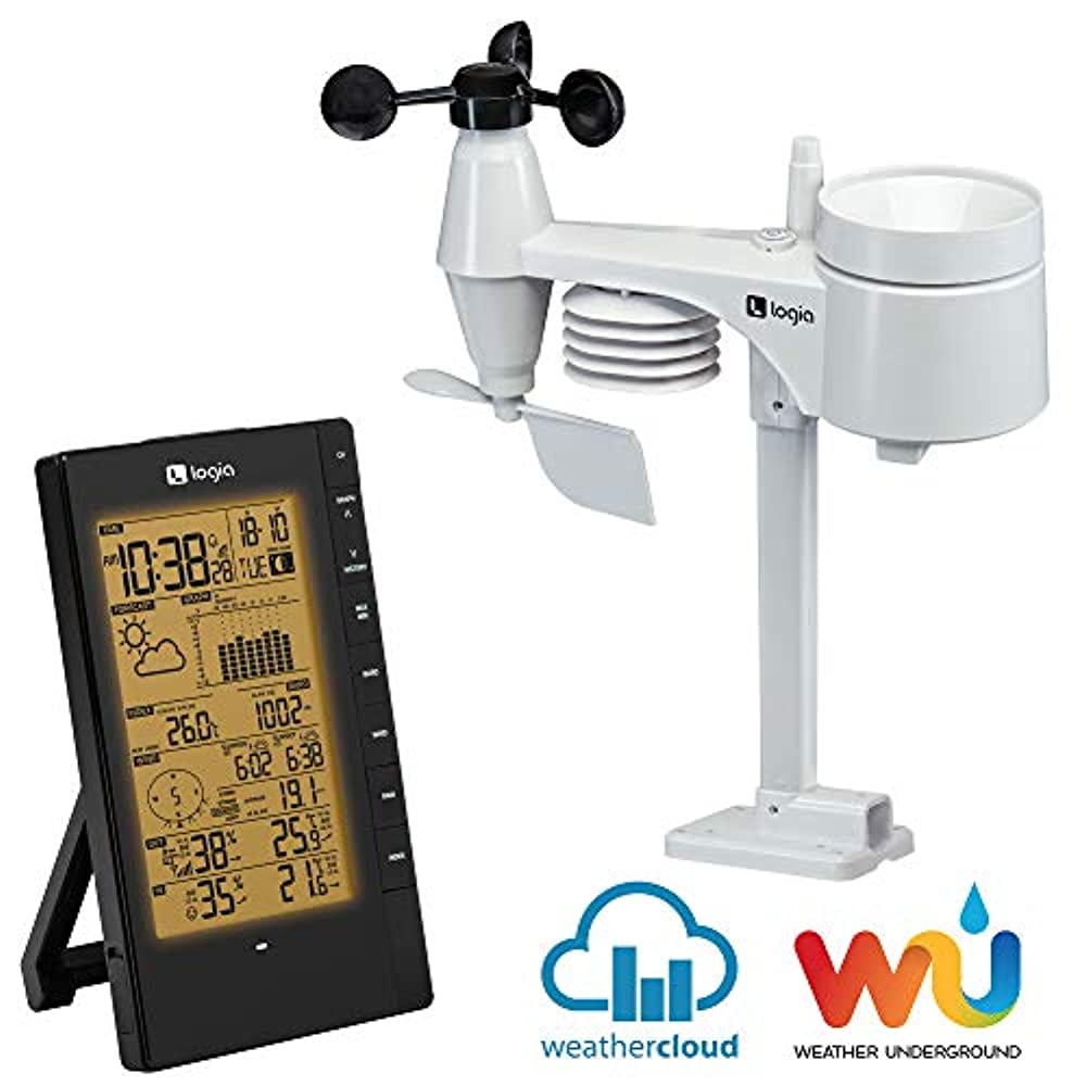 Logia Estación meteorológica Wi-Fi 5 en 1 + paquete de 3 sensores  higrotérmicos para interiores | Sistema de monitoreo remoto para interiores  y