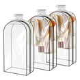 thumbnail image 1 of Logianis 10" Gusseted Clear Garment Bags for Hanging Clothes Suit Bags for Storage of Coat Shirts Dresses 3 Packs, 1 of 8