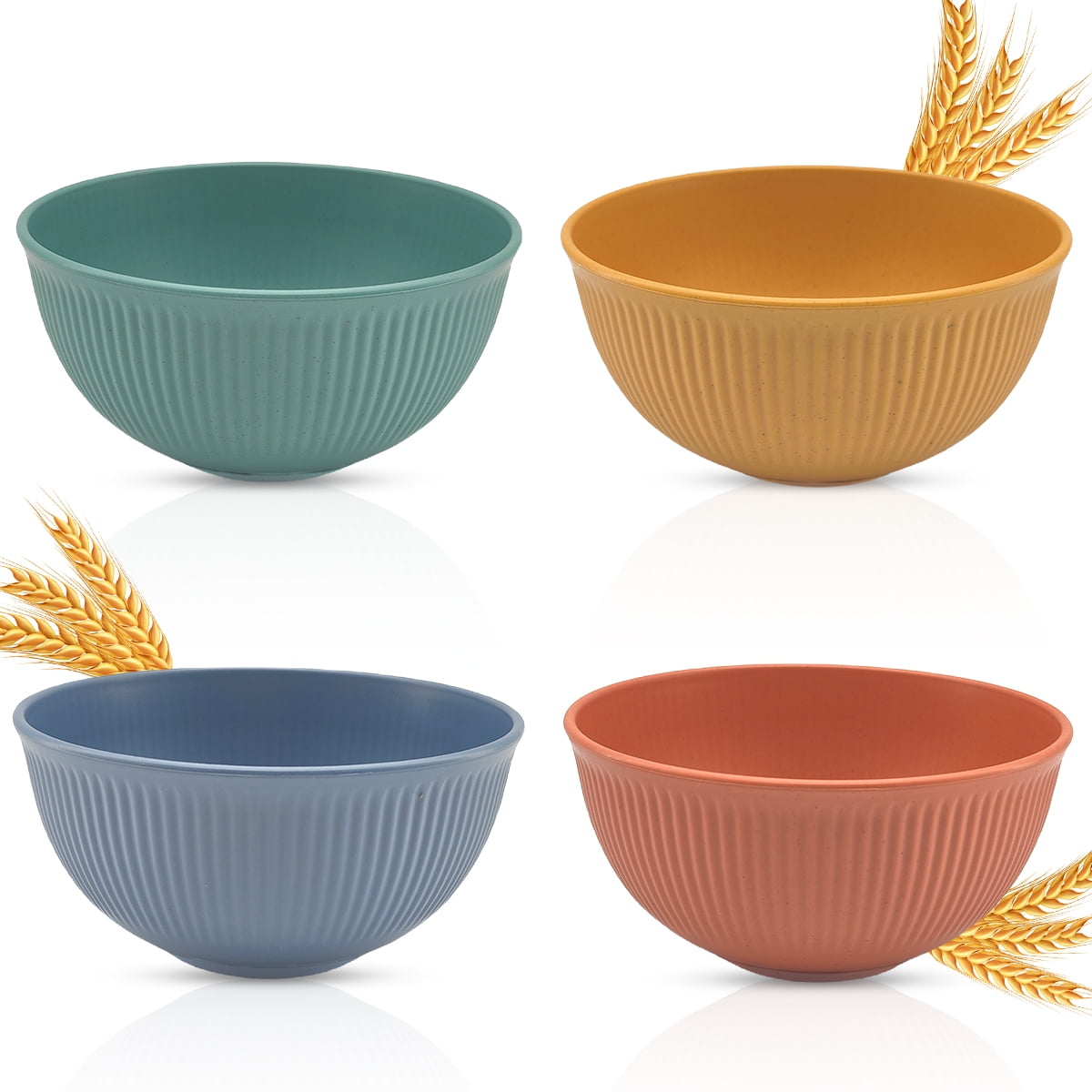 Logianis Wheat Straw Dinnerware Sets Unbreakable Reusable Microwave