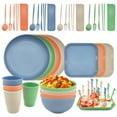 thumbnail image 1 of Logianis Wheat Straw Dinnerware Sets Unbreakable Reusable Microwave Plates and Bowls Sets 54 Piece Makaron, 1 of 8