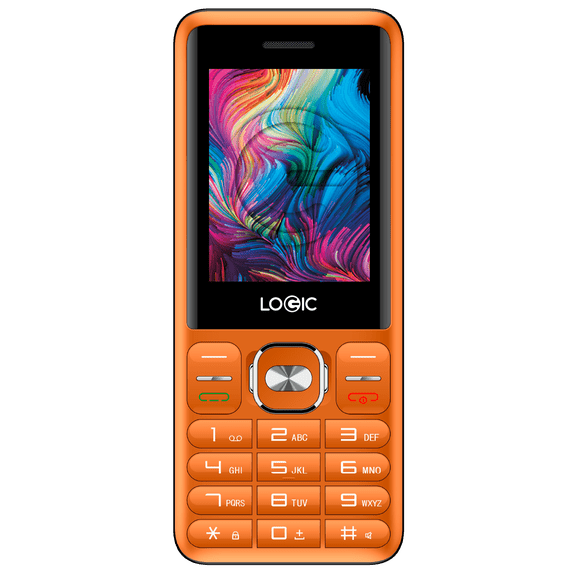 Logic B10L Bar Phone 4G Volte GSM (Compatible with Tmobile Mint Tello Boost & Global) 4G 2.4" Camera Dual Nano Sim FM Bluetooth Senior Elderly Torchlight Key (Orange)