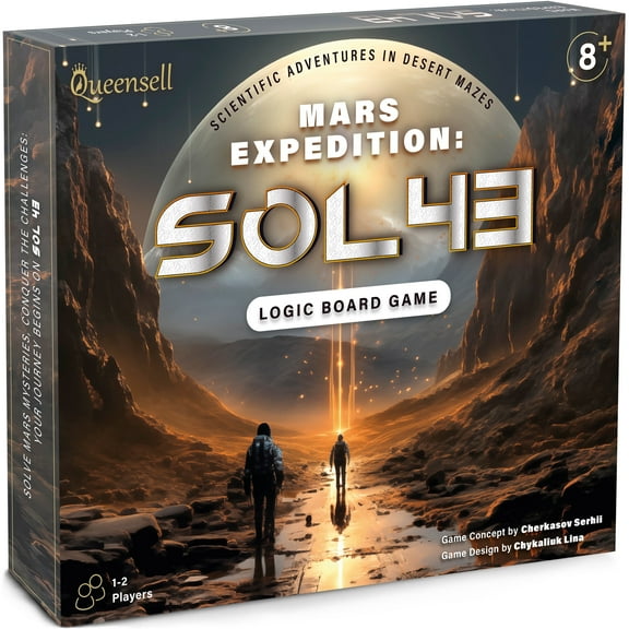 Logic Board Games for Kids and Adults – Mars Expedition SOL43 – Montessori STEM Educational Toys Gift - Logic Game with Solo Mode for 1-2 Players for Ages 8 and up (Basic Set)