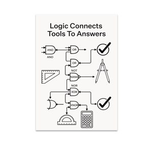 Logic Connects Tools To Answers - STEM Enthusiast - 13x19 Poster Print