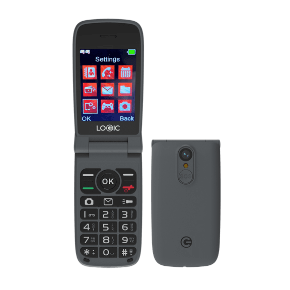 Logic F11L Flip Phone 4G LTE (TMobile Mint Tello Boost Mobile & Global) Dual Sim Eldery Bluetooth SOS Button Radio FM (Black)