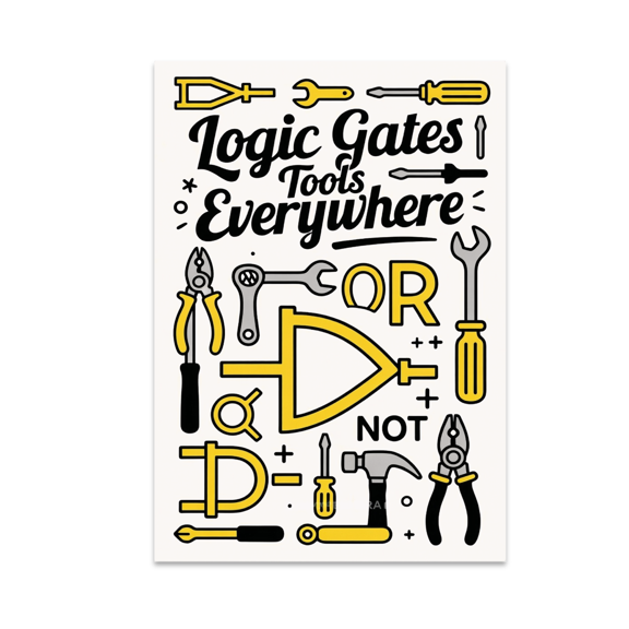 Logic Gates Tools Everywhere - Coding Humor Enthusiast - 13x19 Poster Print
