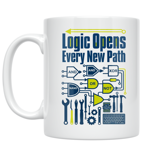 Logic Opens Every New Path - Coding Enthusiast - 11 oz Ceramic Coffee Mug