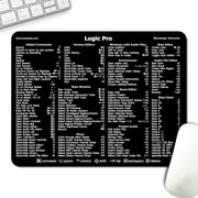 Logic Pro Keyboard Shortcut Reference Mouse Pad - Black V2.0 - Premium Laminated Non-Slip Rubber 11" X 8.5"