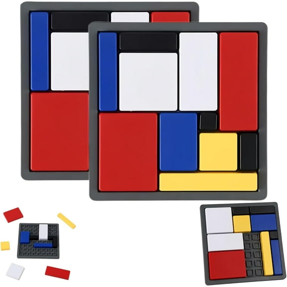 Logic Puzzle Brain Teaser Game for Kids & Adults, 88 Challenges 4 Difficulty Levels Logic Puzzles, Portable Educational Thinking Game Toy (2set)