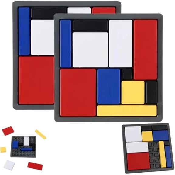 Logic Puzzle Brain Teaser Game for Students & Adults, 88 Challenges 4 Difficulty Levels, Portable Design for Brain Training 2 pcs