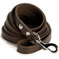 thumbnail image 1 of Logical Leather Dog Leash - 6 Foot Heavy Duty Full Grain Leather Lead; Best for Training - Brown, 1 of 3