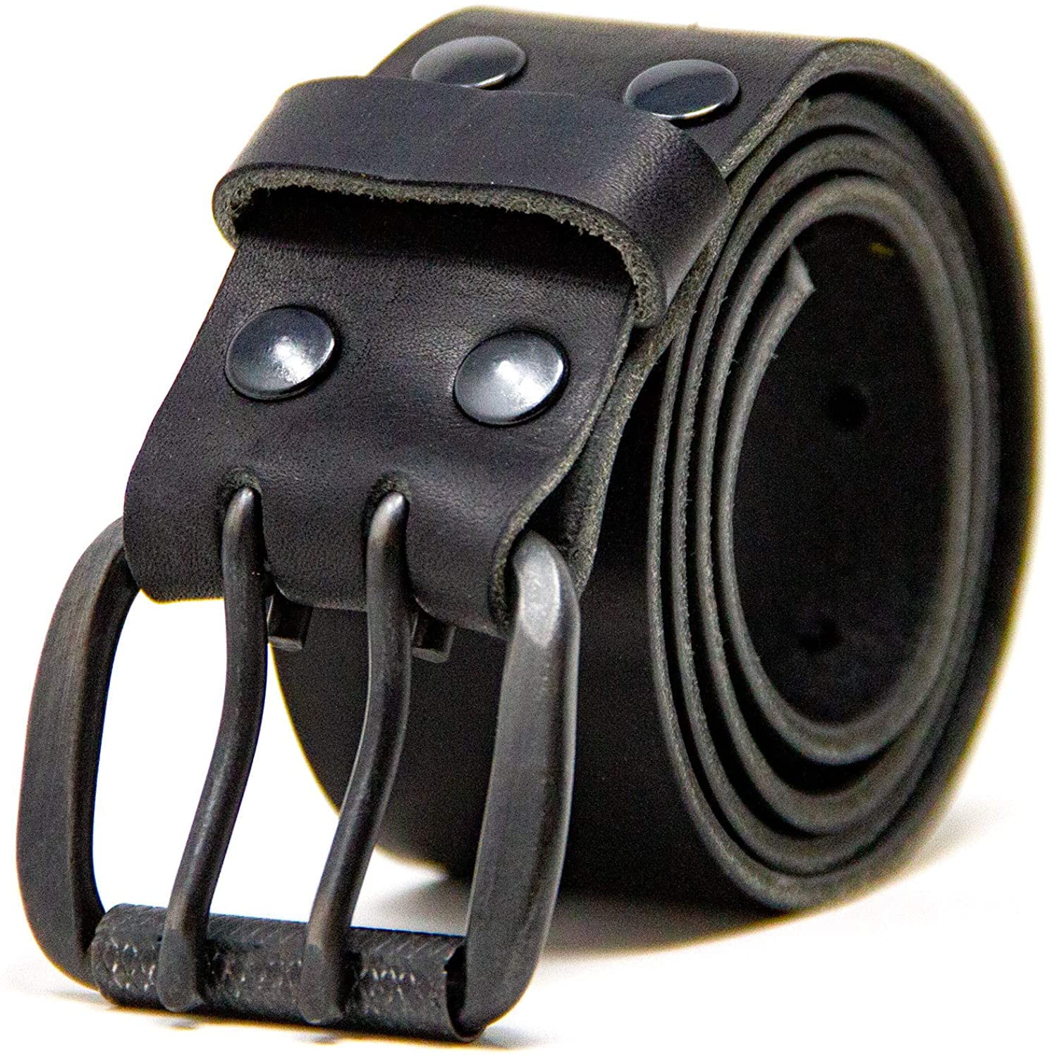 Logical Leather Men s Work Belt Heavy Duty Genuine Full Grain Leather Double Prong Belts Black 30 Walmart