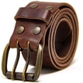 thumbnail image 1 of Logical Leather Men's Work Belt - Heavy Duty Genuine Full Grain Leather Double Prong Belts - Brown 32, 1 of 8