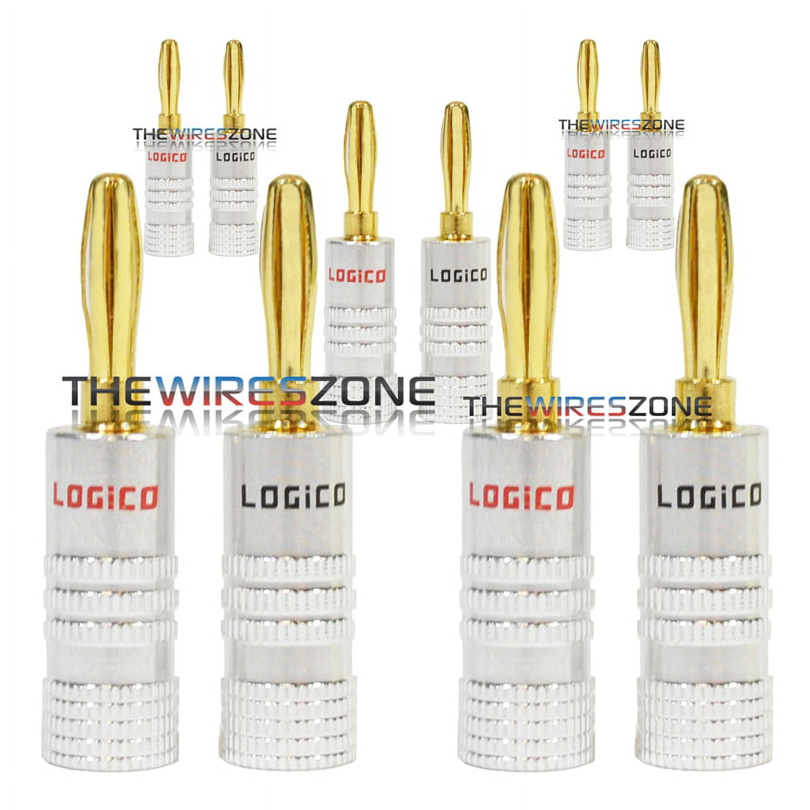 Logico 24K Gold Plated Banana Plug Connector Adapter (10/Pack