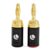 Logico 24K Gold Plated Connectors Audio Banana Plugs Quick Connect 10 Pack