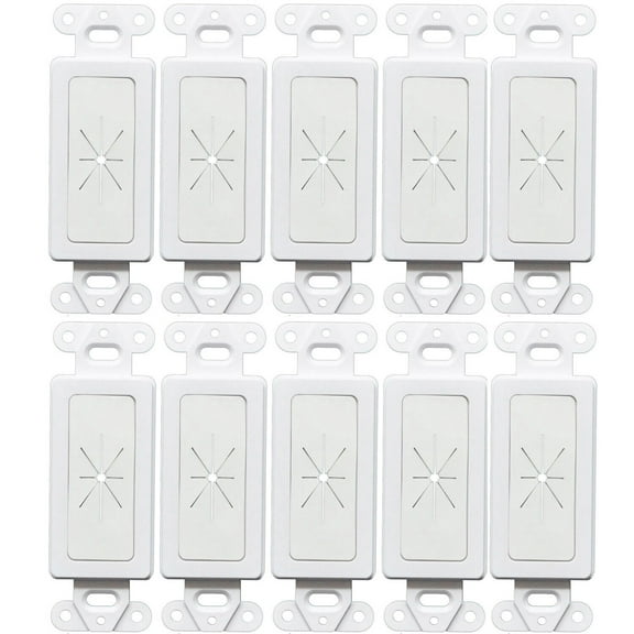Logico FDW1GWH-10 Decorator Wall Plate Insert with Flexible Opening White (10 Pack)