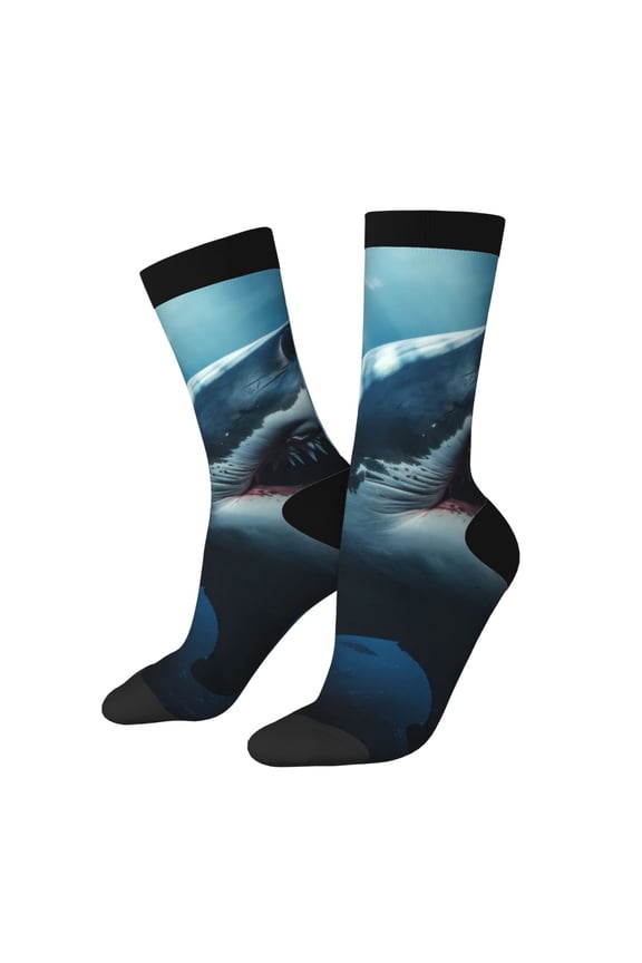 3D Realistic Shark Print Adult Socks for Men & Women,Calf Socks, Ankle Socks,Boots Socks,Breathable Casual Sock,Unisex Crew Socks