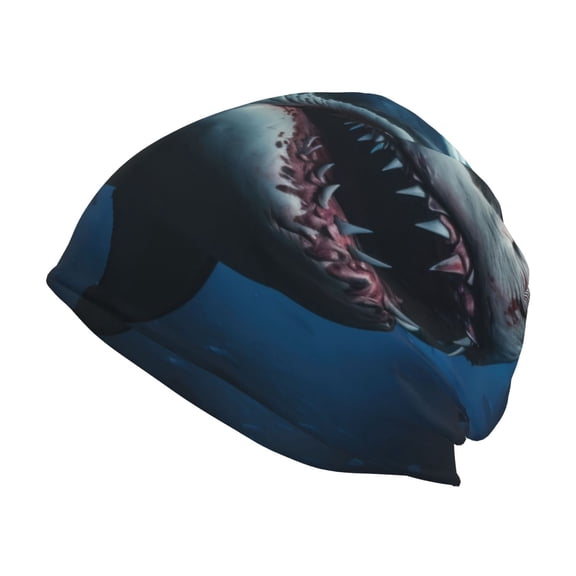 Logiee 3D Realistic Shark Print Unisex Knit Beanie for Men Women Winter Hat,Beanies Skull Caps