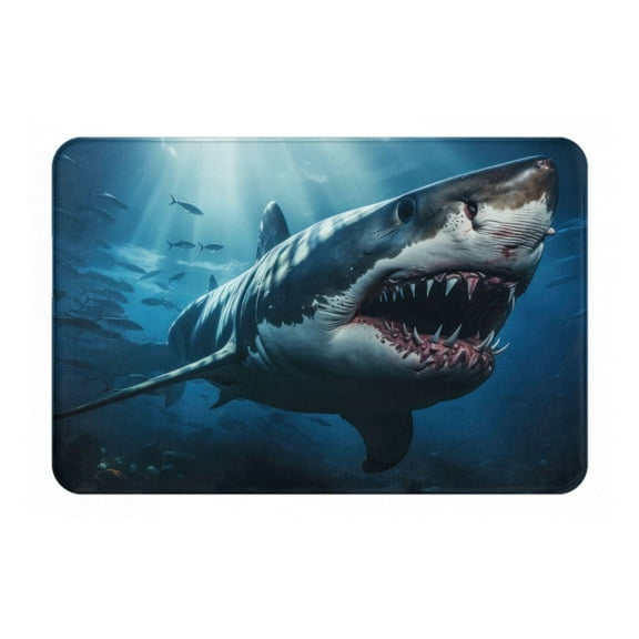 Logiee 3D Realistic Shark Print Welcome Mats for Entryway,Door Mat for Front Door,Entry Mat,Doormat for Garden, Garage, Patio, Home, Porch Decor