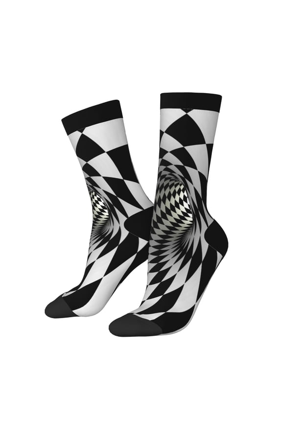 3D Vortex Illusion Print Adult Socks for Men & Women,Calf Socks, Ankle Socks,Boots Socks,Breathable Casual Sock,Unisex Crew Socks