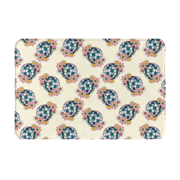 Logiee 70s Disco Ball Print Welcome Mats for Entryway,Door Mat for Front Door,Entry Mat,Doormat for Garden, Garage, Patio, Home, Porch Decor