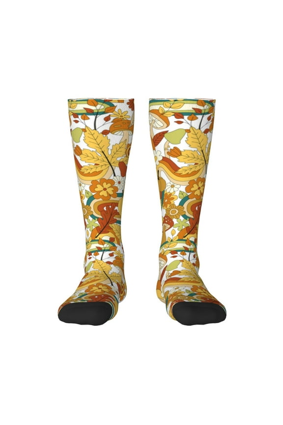 70s Groovy Hippie Print Gift Stocking Stuffers,Adult Stockings,Novelty Socks,Funny Socks Birthday Running Walking Sleeping