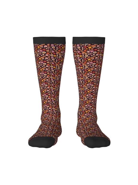 70s Groovy Hippie Retro Print Gift Stocking Stuffers,Adult Stockings,Novelty Socks,Funny Socks Birthday Running Walking Sleeping