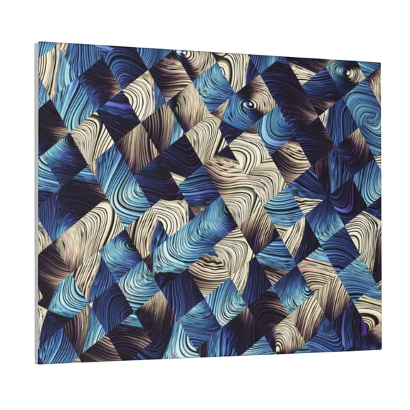 Logiee Abstract Blue Squares Print Canvas Wall Art ,Art Poster,Canvas Decorative Picture,Decor Wall Pictures for Living Room Bedroom Bathroom,Ready to Hang