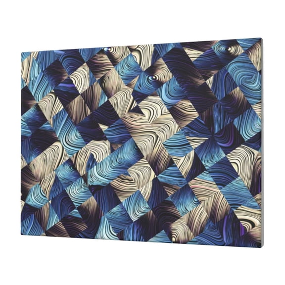 Logiee Abstract Blue Squares Print Canvas Wall Art,Canvas Picture Prints with Frame, Wall Art Decorative,Canvas Decorative,Suitable for Living Room Bedroom Office Room 30x40