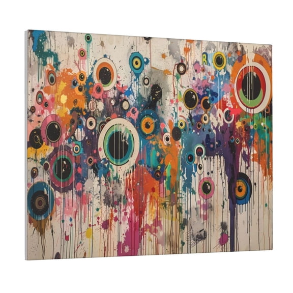 Logiee Abstract Colorful Dripping Circles Print Canvas Wall Art ,Art Poster,Canvas Decorative Picture,Decor Wall Pictures for Living Room Bedroom Bathroom,Ready to Hang