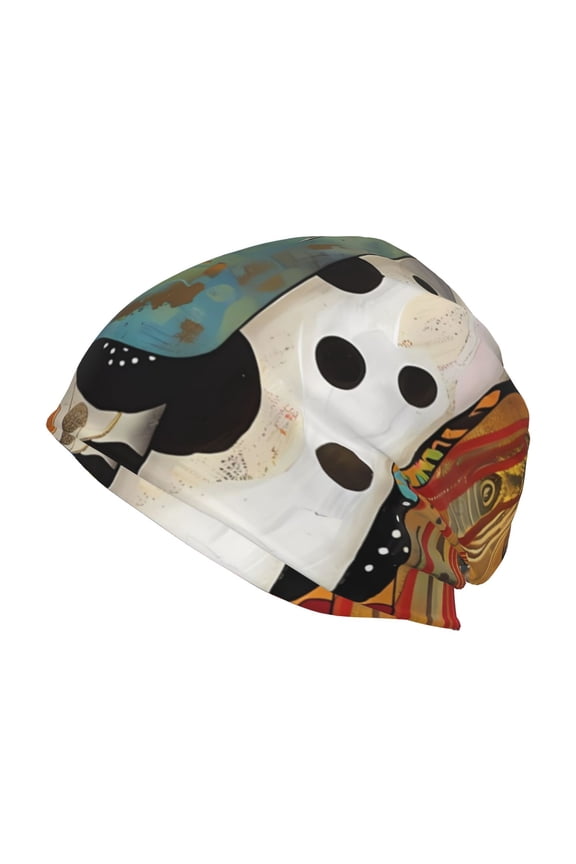 Abstract Dalmatian Art Print Unisex Knit Beanie for Men Women Winter Hat,Beanies Skull Caps