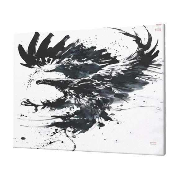 Logiee Abstract Eagle Ink Print Canvas Wall Art,Canvas Picture Prints with Frame, Wall Art Decorative,Canvas Decorative,Suitable for Living Room Bedroom Office Room 30x40