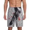thumbnail image 1 of Logiee Abstract Geometric Hummingbird Print Men's Pajama Shorts with Drawstring & Pockets,Sleep Shorts for Men,Sleepwear Bottoms,Elastic Waistband Loungewear-3X-Large, 1 of 6